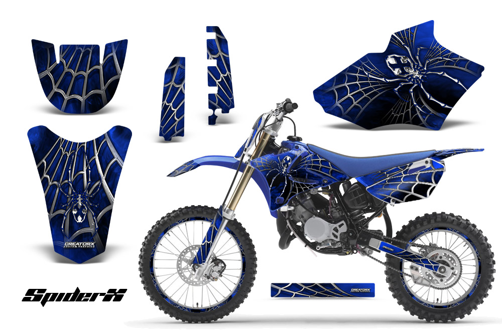 Yamaha YZ85 02-12 Graphics Kit SpiderX Blue NP Rims